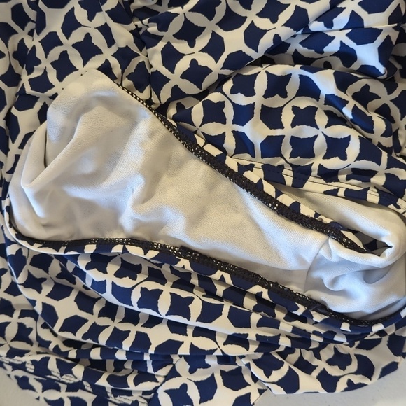 Athena Women's Coastal Geo Print One Piece Swimsuit Blue White NWOT Size 10 - Picture 8 of 16